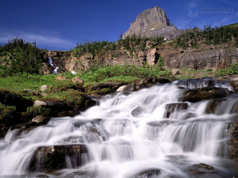 Foto: Mountain Cascade, Glacier National Park, Montana